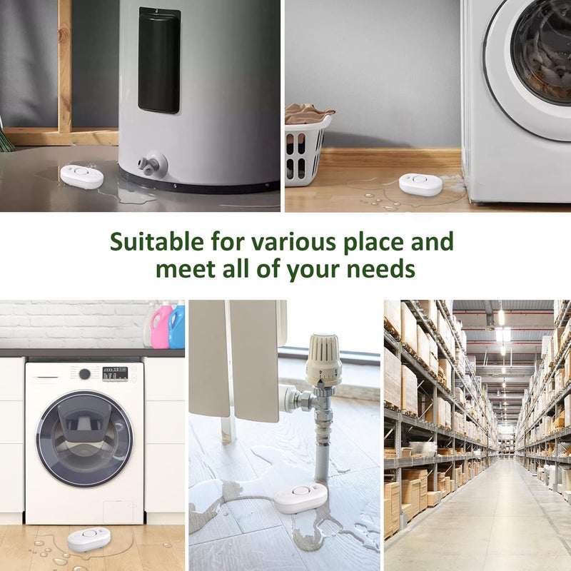 METAK Water Leak Detector Sensor Alarm: Home Water Flooding Monitor Smart Sink Overflow Monitoring Adjustable Wet Moisture Alert Pipe Leakage Drip Detection Warning for Basement Floor - Image 3